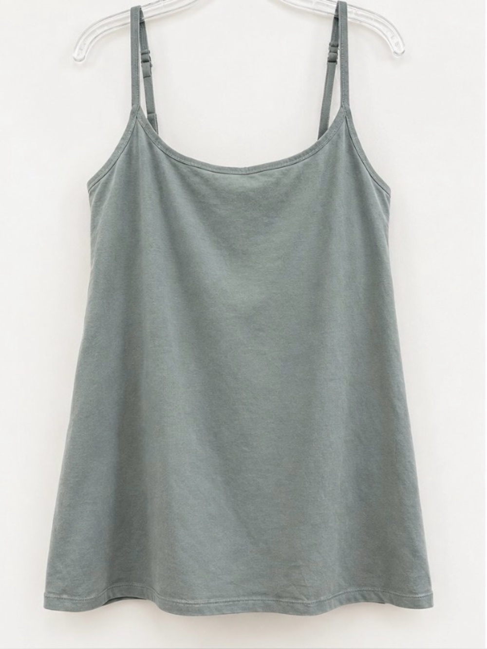 PACT Organic Cotton Sage green Women Shelf Bra Cami Tank Top XXL 2X 18 20